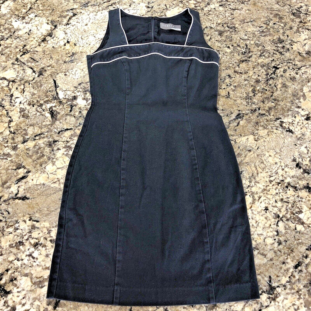 Sz 6 Tobias Plum Womens Dress Black White Trim Zipper Back Causal Formal Canada